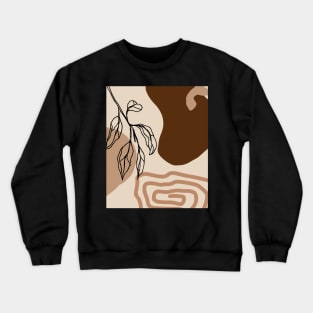 Minimal Modern  Abstract Shapes  Leaves Warm Tones  Design Crewneck Sweatshirt